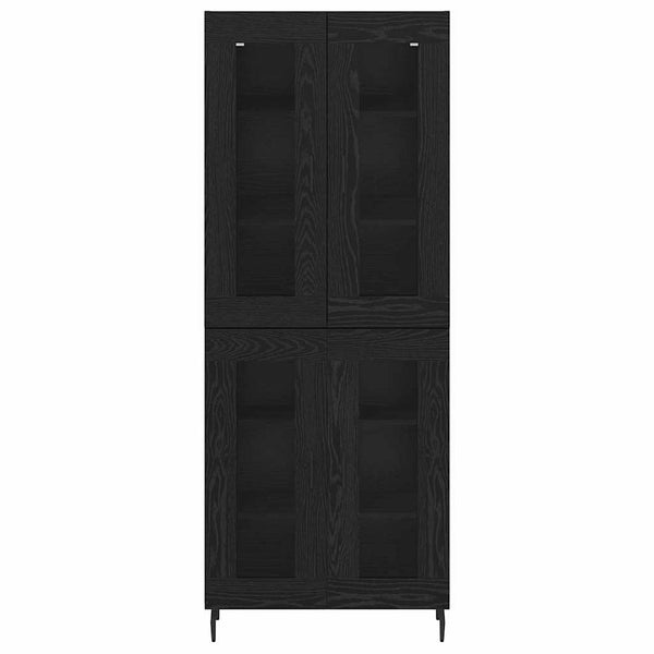 Highboard Schwarz Eichenoptik 2er-Set