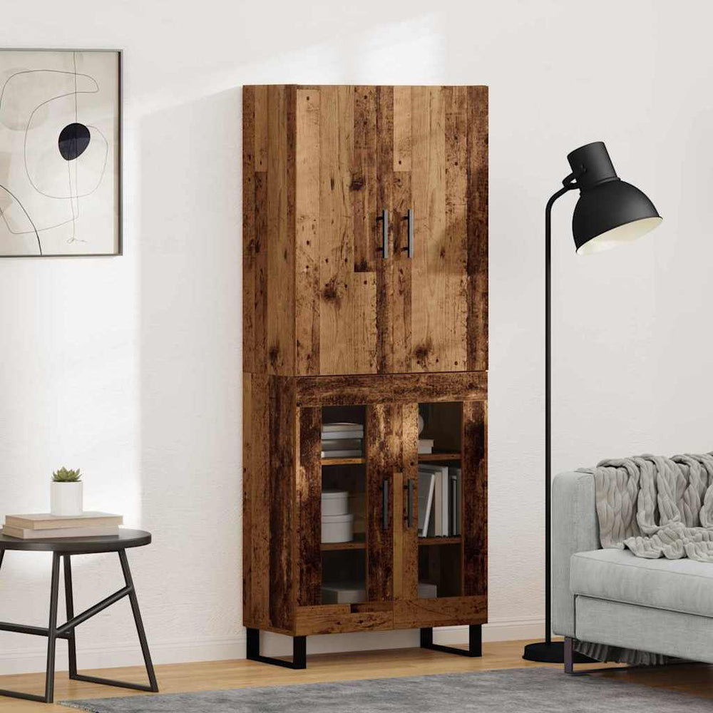 Highboard 2er Set Altholz