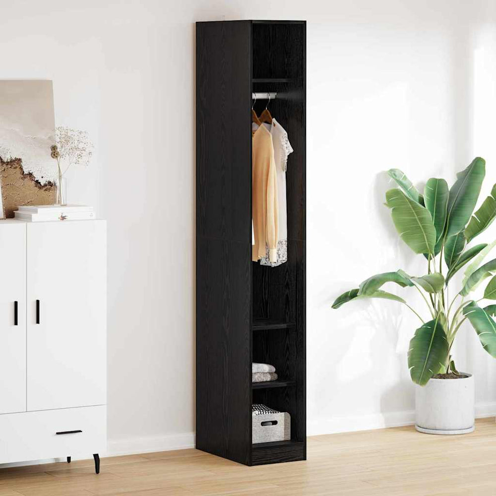Kleiderschrank Schwarz Eichen-Optik 200cm