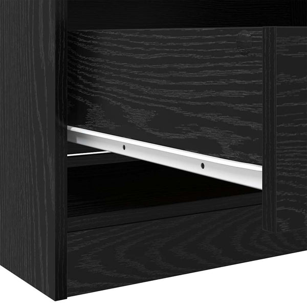 Kleiderschrank Schwarz Eichenoptik 50x30x200cm