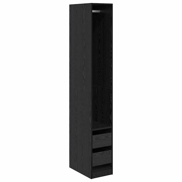Kleiderschrank Schwarz Eichenoptik 50x30x200cm