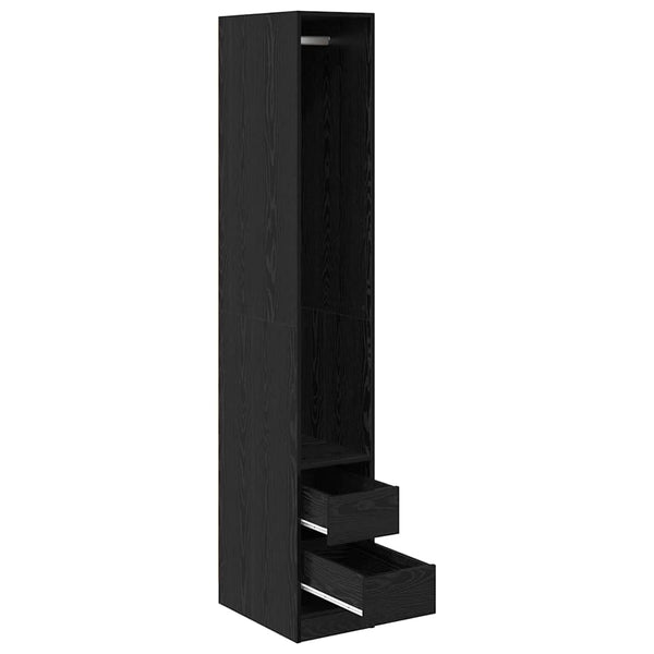 Kleiderschrank Schwarz Eichenoptik 50x30x200cm