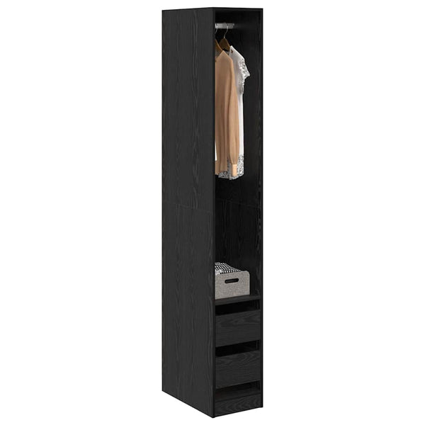 Kleiderschrank Schwarz Eichenoptik 50x30x200cm