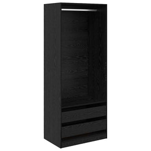 Kleiderschrank Schwarz Eichenoptik 80x50x200 cm