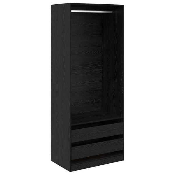 Kleiderschrank Schwarz Eichenoptik 80x50x200 cm