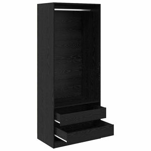 Kleiderschrank Schwarz Eichenoptik 80x50x200 cm
