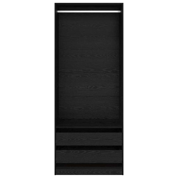 Kleiderschrank Schwarz Eichenoptik 80x50x200 cm