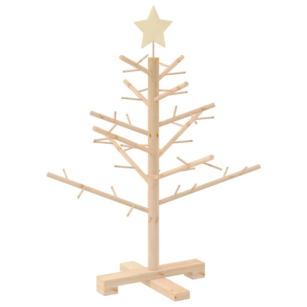 vidaXL Wooden Christmas Tree Natural 75 cm Solid Pine Wood