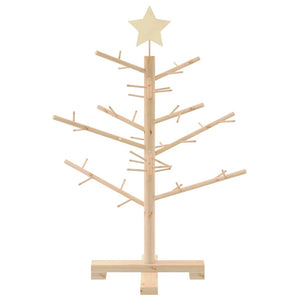 vidaXL Wooden Christmas Tree Natural 75 cm Solid Pine Wood