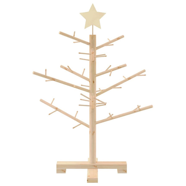 vidaXL Wooden Christmas Tree Natural 75 cm Solid Pine Wood