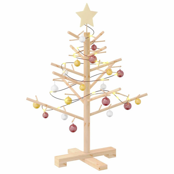 vidaXL Wooden Christmas Tree Natural 75 cm Solid Pine Wood
