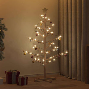 vidaXL Wooden Christmas Tree Brown 125 cm Solid Pine Wood