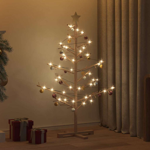 vidaXL Wooden Christmas Tree Brown 125 cm Solid Pine Wood