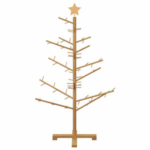 vidaXL Wooden Christmas Tree Brown 125 cm Solid Pine Wood
