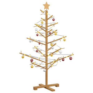 vidaXL Wooden Christmas Tree Brown 125 cm Solid Pine Wood