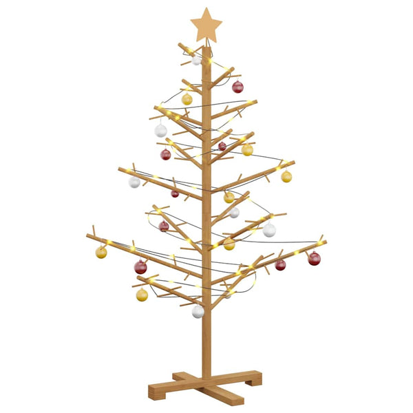 vidaXL Wooden Christmas Tree Brown 125 cm Solid Pine Wood