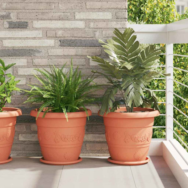 vidaXL Round Planter 6 pcs Terracotta Ø 39 x 32 cm Plastic