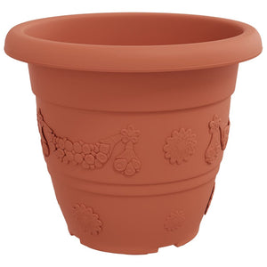 vidaXL Round Planter 6 pcs Terracotta Ø 39 x 32 cm Plastic