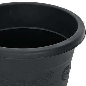 vidaXL Round Flower Pot 6 pcs Black Ø 30 x 25 cm Plastic