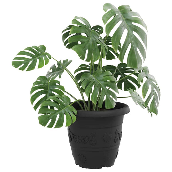 vidaXL Round Flower Pot 6 pcs Black Ø 34 x 28 cm Plastic