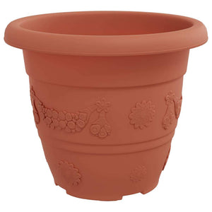 vidaXL Round Flower Pot 24 pcs Terracotta Red Ø 22 x 18 cm Plastic