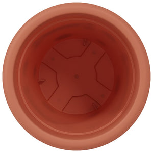 vidaXL Round Flower Pot 24 pcs Terracotta Red Ø 22 x 18 cm Plastic