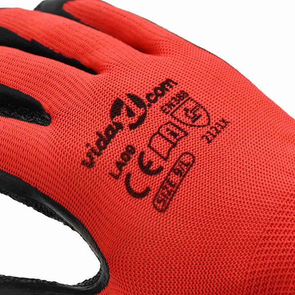 vidaXL Work Gloves 24 pcs Red and Black 9 / L Latex Coated