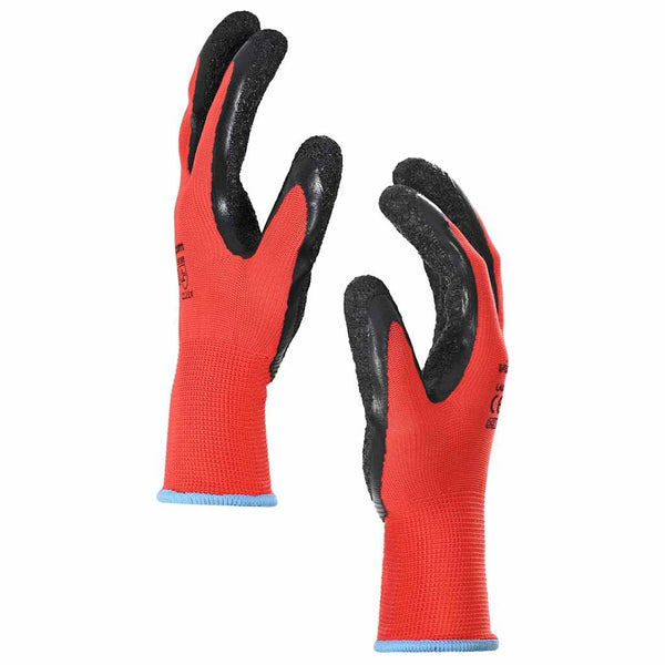 vidaXL Work Gloves 24 pcs Red and Black 9 / L Latex Coated