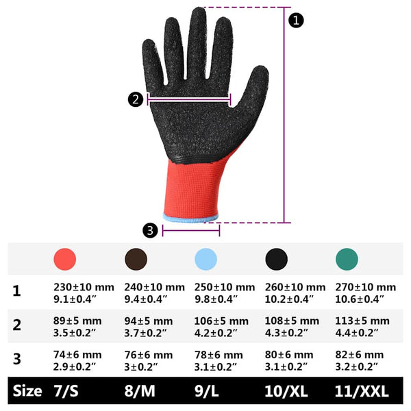 vidaXL Work Gloves 24 pcs Red and Black 9 / L Latex Coated