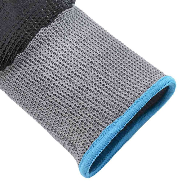 vidaXL Work Gloves 12 pcs Grey and Black 9 / L Polyester