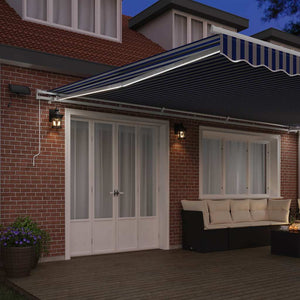 vidaXL Retractable Awning Blue and White 600 x 300 cm