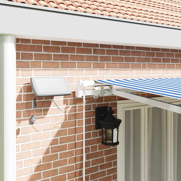 vidaXL Retractable Awning Blue and White 600 x 300 cm
