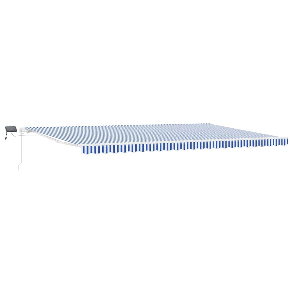 vidaXL Retractable Awning Blue and White 600 x 300 cm