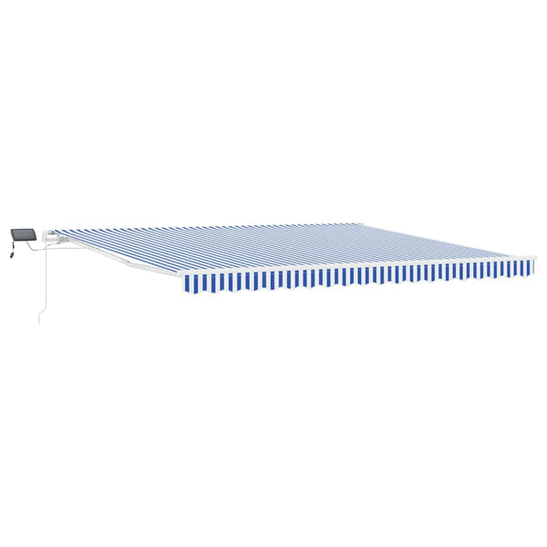 vidaXL Retractable Awning Blue and White 450 x 300 cm