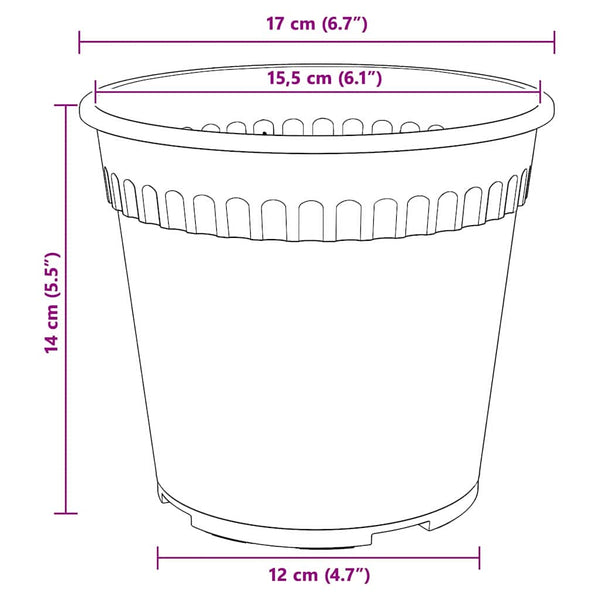 Blumentöpfe Ziegelrot 6 Stk. Ø 17cm