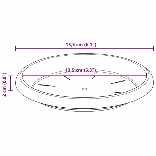 Blumentöpfe Ziegelrot 6 Stk. Ø 17cm