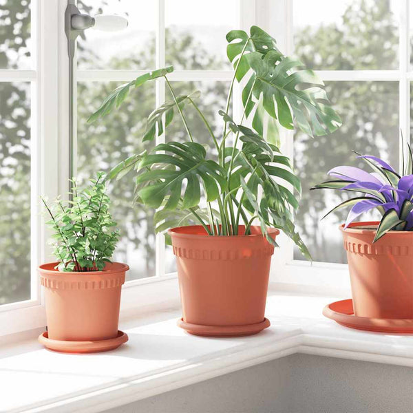 Blumentöpfe 6er Set Ziegelrot Ø 19cm