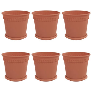 Blumentöpfe 6er Set Ziegelrot Ø 19cm