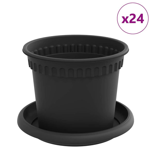 Blumentöpfe Schwarz 24er Set Ø12,5cm