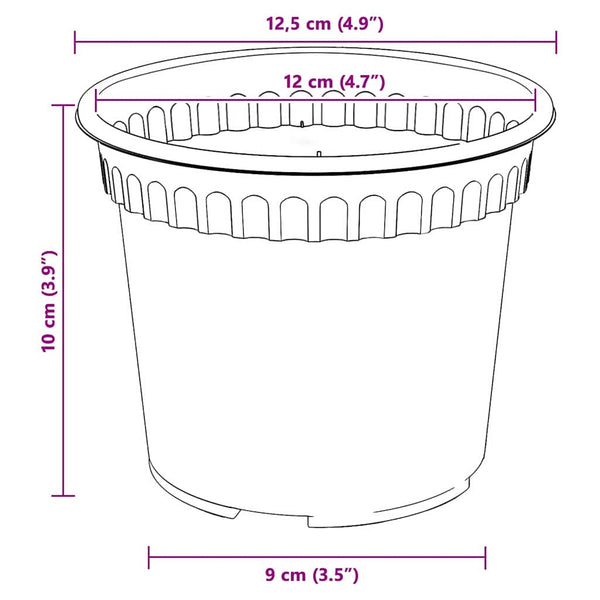 Blumentöpfe Schwarz 24er Set Ø12,5cm