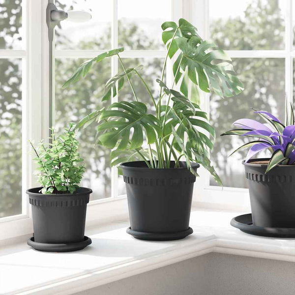 Blumentöpfe Schwarz 19x16cm, 24er Set