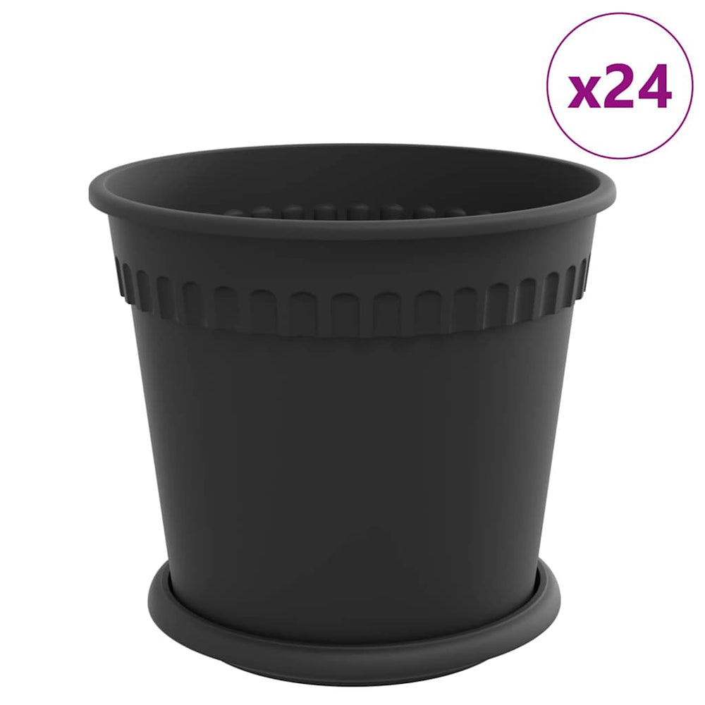 Blumentöpfe Schwarz 19x16cm, 24er Set