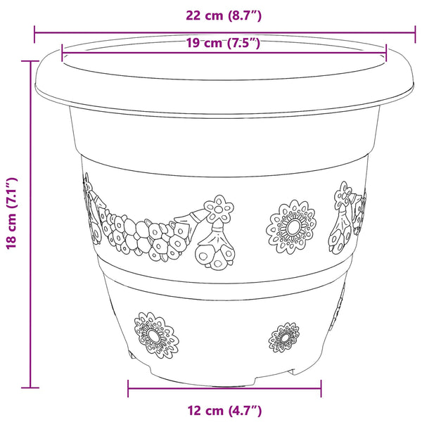 Blumentöpfe Ziegelrot 6 Stk. Ø 22cm