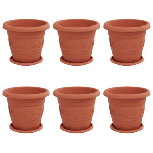 Blumentöpfe 6er Set, Ziegelrot, Ø 26cm