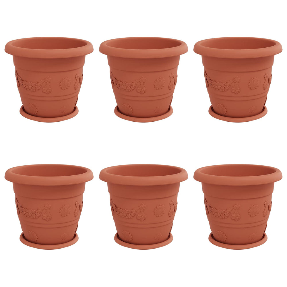 Blumentöpfe 6er Set Ziegelrot 34 cm