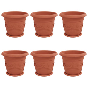 Blumentöpfe 6er Set Ziegelrot 34 cm