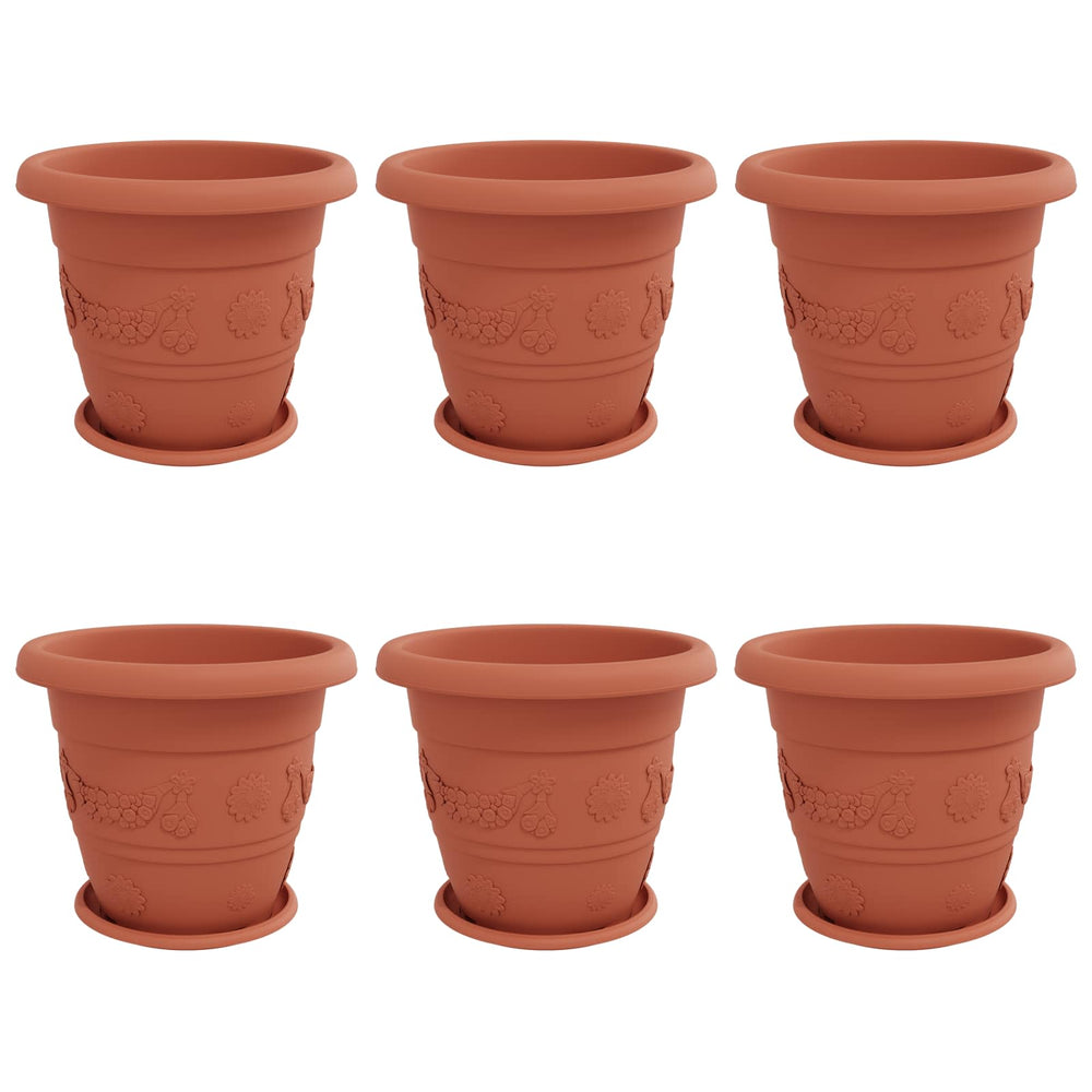 Blumentöpfe 6er Set Ziegelrot Ø 39cm