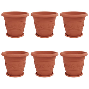 Blumentöpfe 6er Set Ziegelrot Ø 39cm