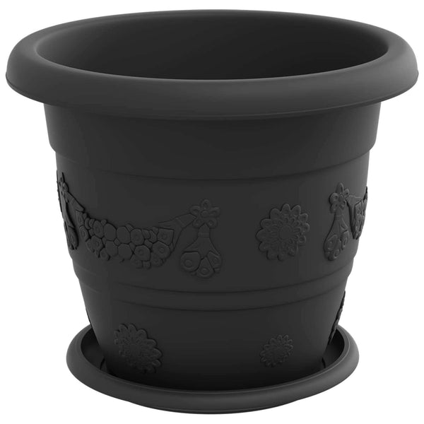 Schwarze Blumentöpfe 6er-Set, Ø 26cm