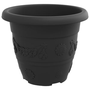 Schwarze Blumentöpfe 6er-Set, Ø 26cm